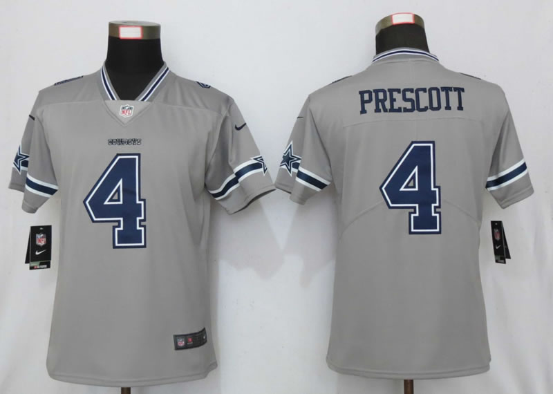 Women Nike Dallas Cowboys 4 Prescott Vapor Untouchable Nike Gray Inverted Limited Jersey,We sell and wholesale Women Nike Dallas Cowboys 4 Prescott Vapor Untouchable Nike Gray Inverted Limited Jersey on line form chian!